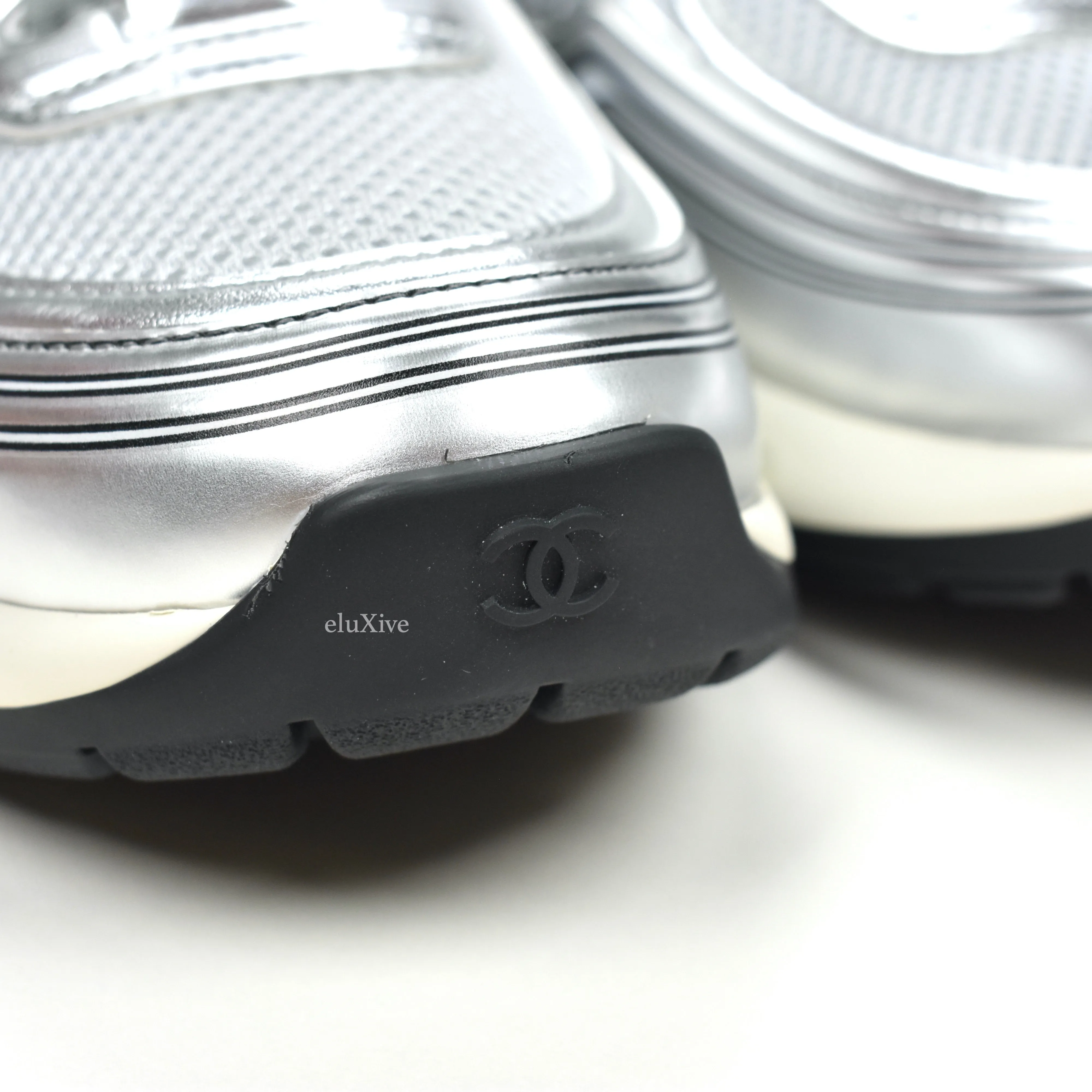 Chanel - Classic Monogram Logo Trainer (Metallic Silver)
