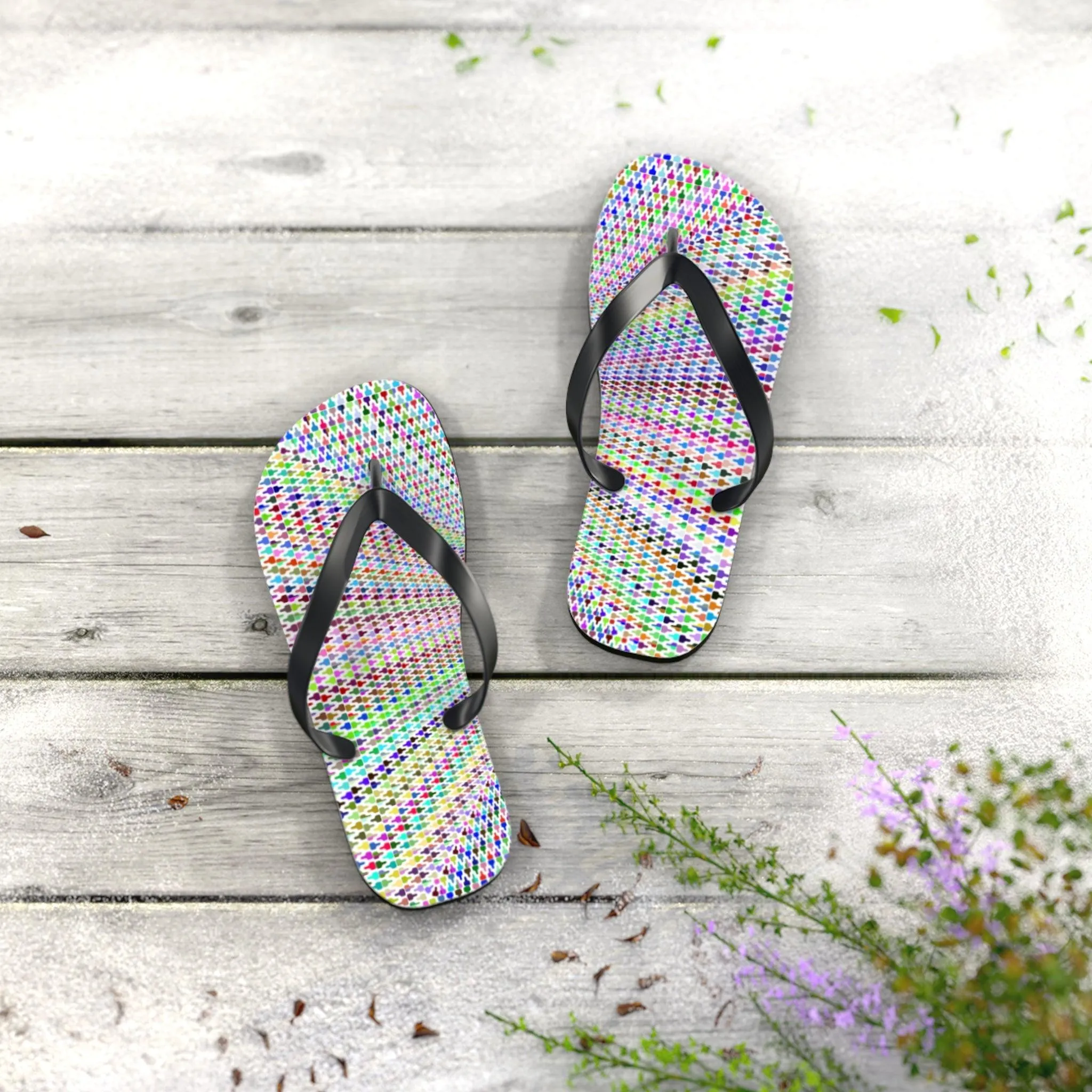 Colorfull Pattern Flip Flops