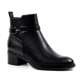 Lunar Solana BLACK Zip Ankle Boot GLC006-BK
