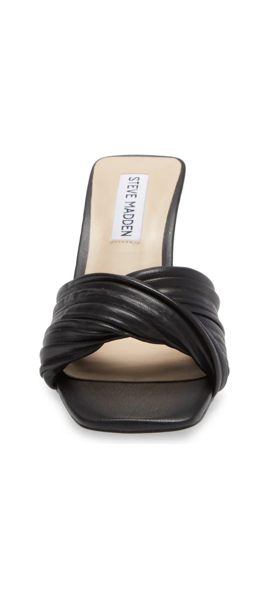 Steve Madden Twinkled Black Soft-Volume Braided Toe Strap Knotted Heeled Sandals